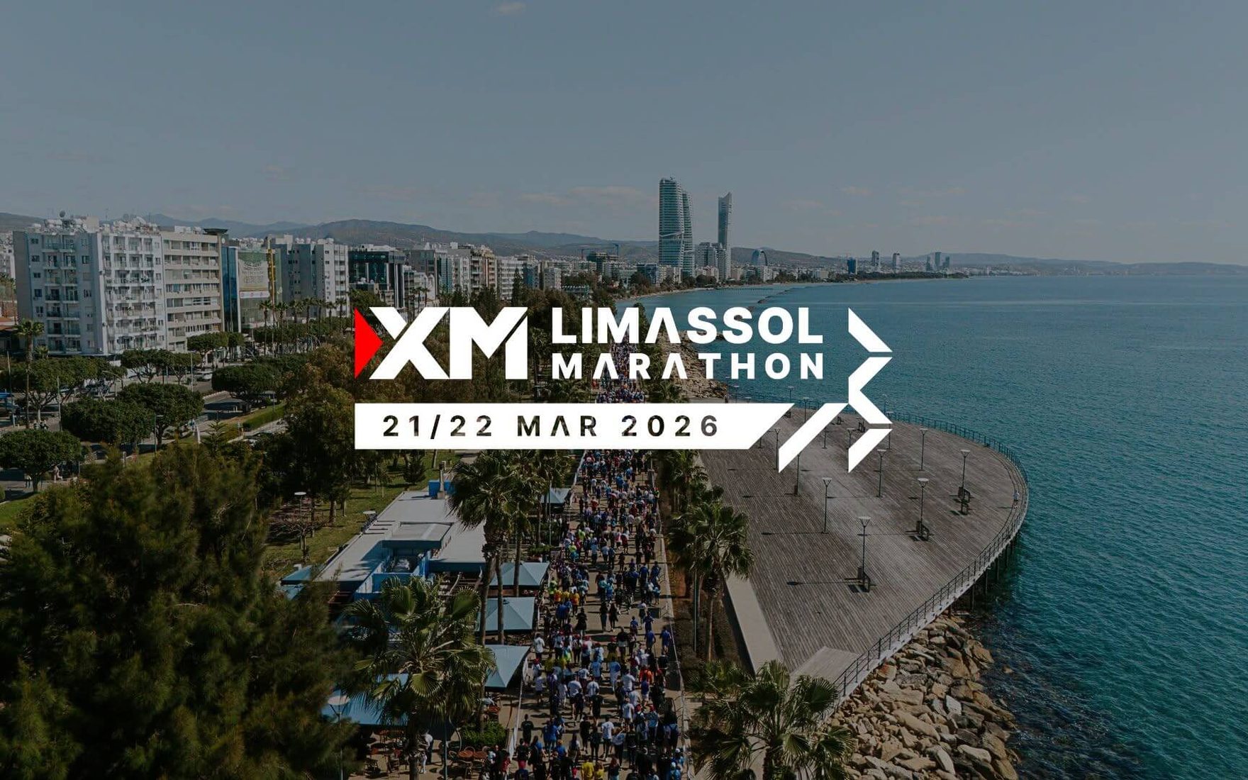 Runners along the Limassol seafront during the marathon